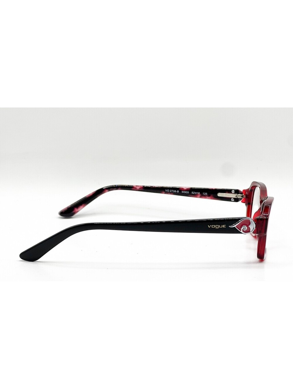 Vogue Vo 2738-B W905 Transparent Red Authentic Eyeglasses 52-16-135 - Picture 3 of 5